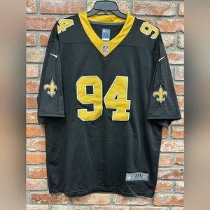 New Nike NFL On Field New Orleans Saints Cam Jordan Black & GOLD XXL Jersey